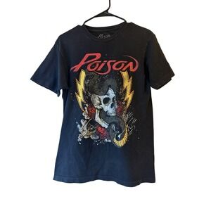 Poison Concert Tour T-Shirt Kickin Ass in 2022 Double Sided Black Shirt Med
